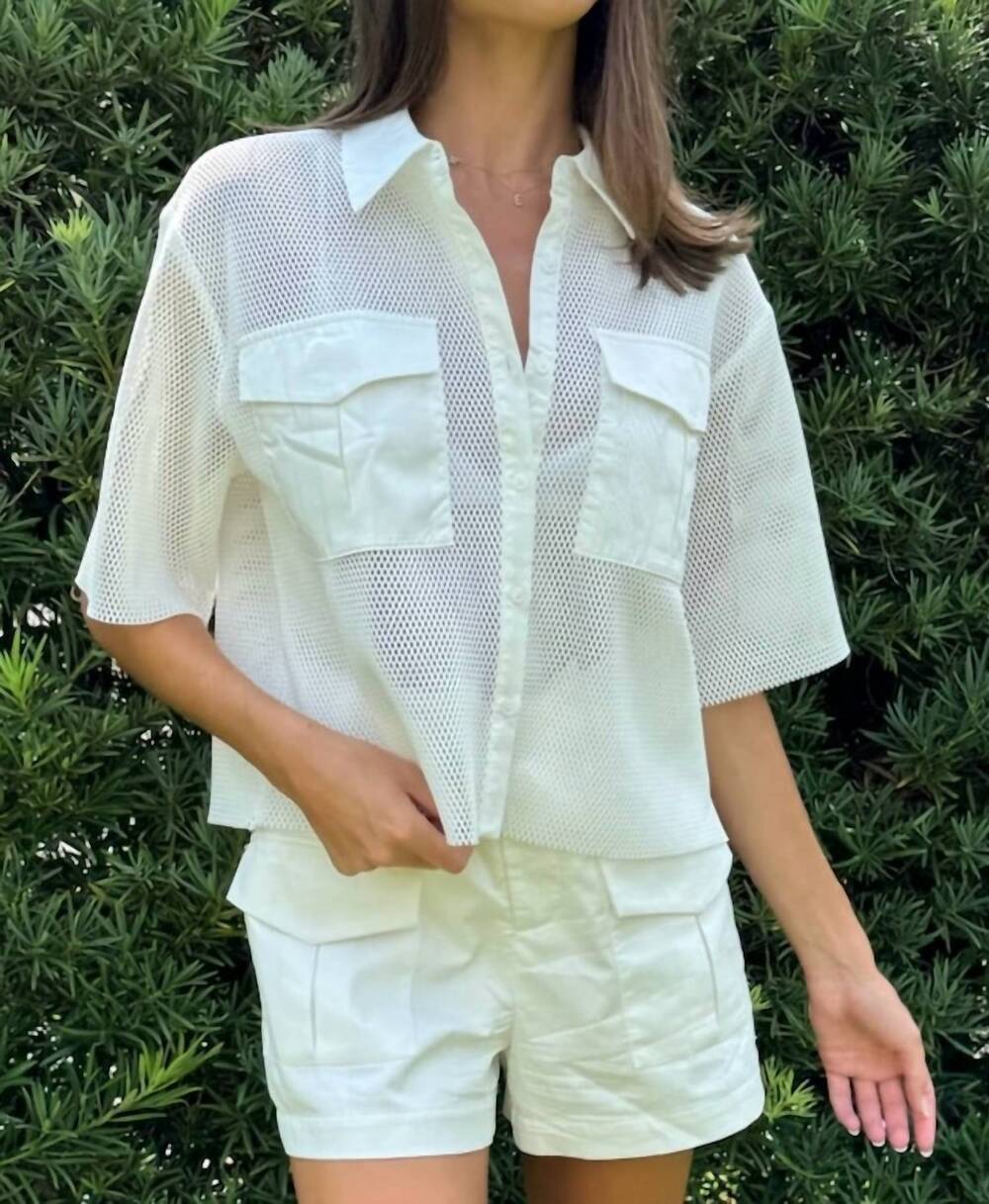 NEW ENDLESS ROSE mesh net with pockets top in white